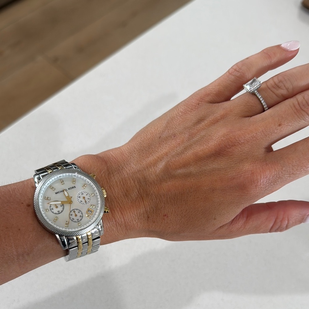 Michael Kors Silver and Gold Two-Tone Watch